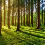 Estoicismo e ansiedade: manhã calma em uma floresta, simbolizando tranquilidade mental